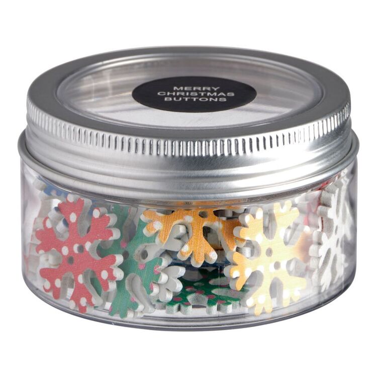 Christmas Snowflake Button Jar 40 Pack