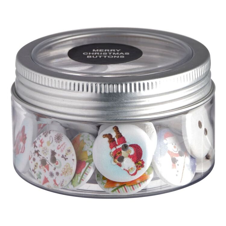Christmas Large Novelty Button Jar 40 Pack