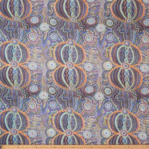 Warlukurlangu Warlu Goanna Dreaming Multicoloured 150 cm Cotton Fabric Green & Multicoloured 150 cm