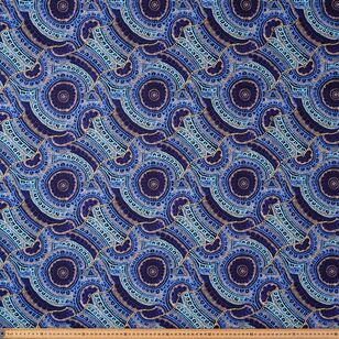 Warlukurlangu Warlu Snakevine Dreaming 150 cm Cotton Fabric Blue 150 cm