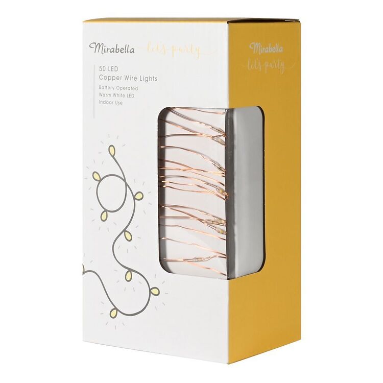 Mirabella Battery Operated 50 LED Copper Wire Lights