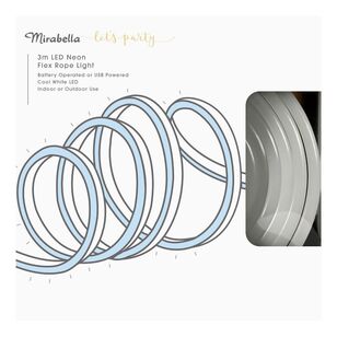 Mirabella 3 m LED Neon Flex Strip Rope Light Cool White