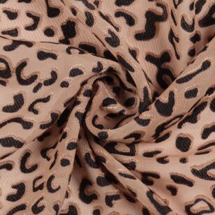 Burnout Leopard Printed 137 cm Chiffon Fabric Brown 137 cm