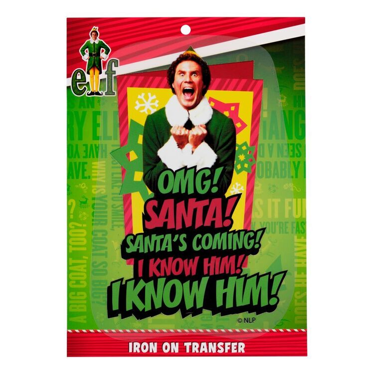 Elf OMG! Santa! Christmas Iron On Transfer