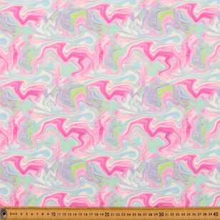 Vibrant Marble #1 Printed 148 cm Organic Cotton Elastane Jersey Fabric Multicoloured 148 cm