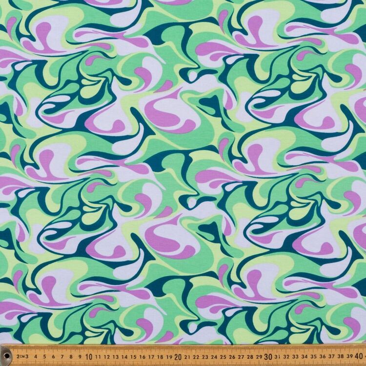Vibrant Marble #2 Printed 148 cm Organic Cotton Elastane Jersey Fabric