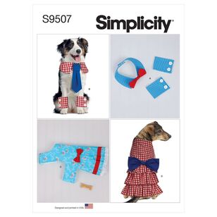 Simplicity Sewing Pattern S9507 Pet Collars, Cuffs & Dresses X Small - X Large