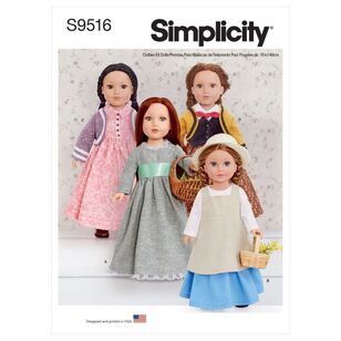 Simplicity Sewing Pattern S9516 18'' Doll Clothes One Size