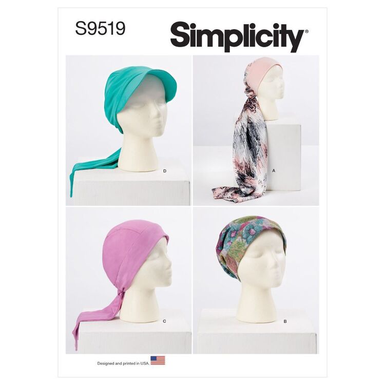 Simplicity Sewing Pattern S9519 Head Wraps & Hats