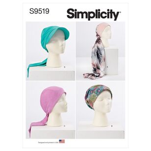 Simplicity Sewing Pattern S9519 Head Wraps & Hats X Small - Large