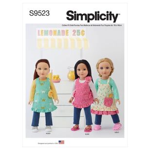 Simplicity Sewing Pattern S9523 18'' Doll Clothes One Size