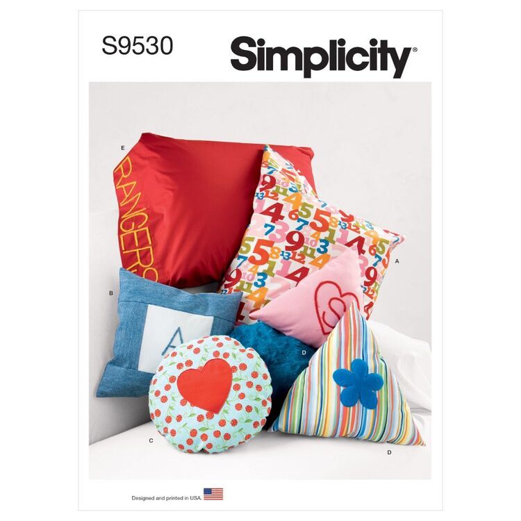 Simplicity Sewing Pattern S9530 Pillows in Three Sizes & Pillow Case