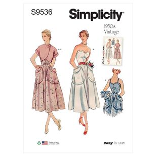 Simplicity Sewing Pattern S9536 Vintage 1950s Misses' Sundress & Bolero