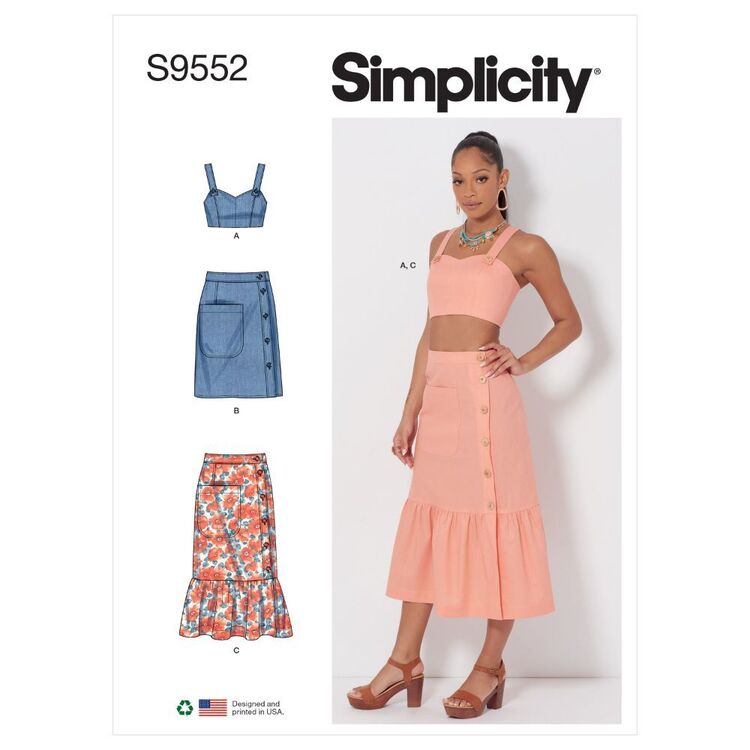 Simplicity Sewing Pattern S9552 Misses' Top & Skirts