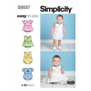 Simplicity Sewing Pattern S9557 Babies' Romper Multicoloured XX Small - Large