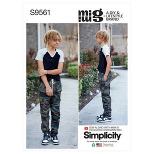 Simplicity Sewing Pattern S9561 Boys' Knit Top, Woven Pants & Shorts Multicoloured 8 - 16