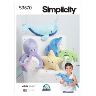 Simplicity Sewing Pattern S9570 Plush Sea Creatures Multicoloured One Size