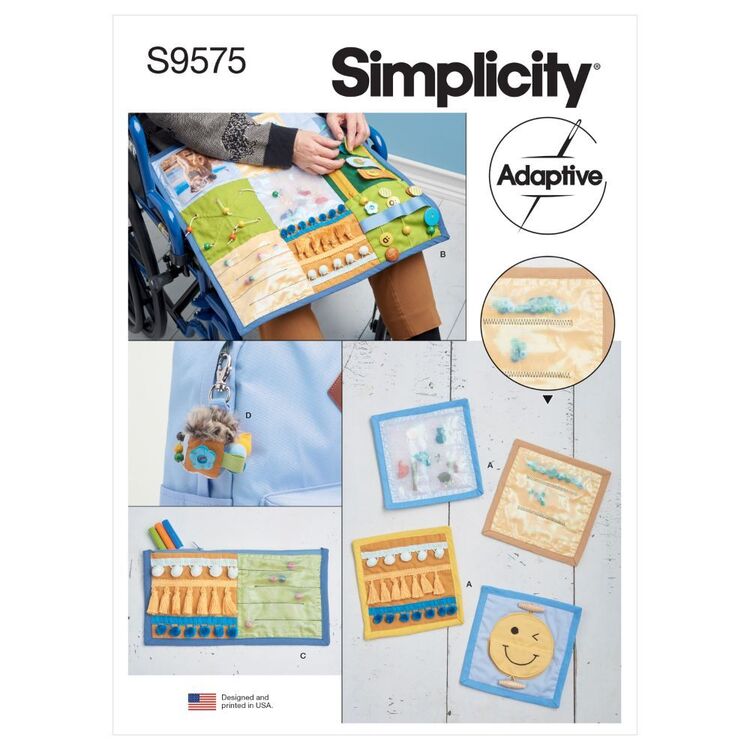 Simplicity Sewing Pattern S9575 Adaptive Fidget Pages, Quilt, Zipper Case & Key Fob