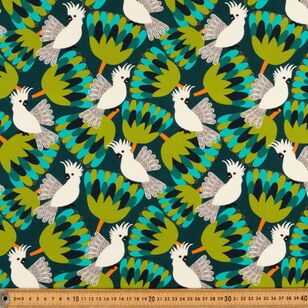 Jocelyn Proust Cockatoo 150 cm Cotton Fabric Navy & Multicoloured 150 cm