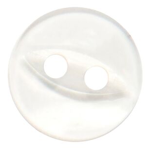 Hemline Basic Round Fish Eye 16 Button 12 Pack Clear 10 mm