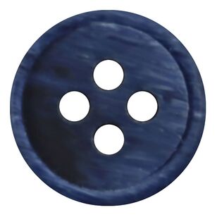 Hemline Basic 4-Hole Shirt Button 8 Pack Navy 10 mm