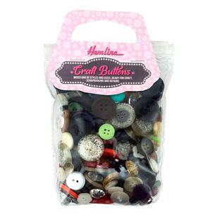 Hemline Assorted Craft Buttons 180 g Pack Multicoloured 180 g