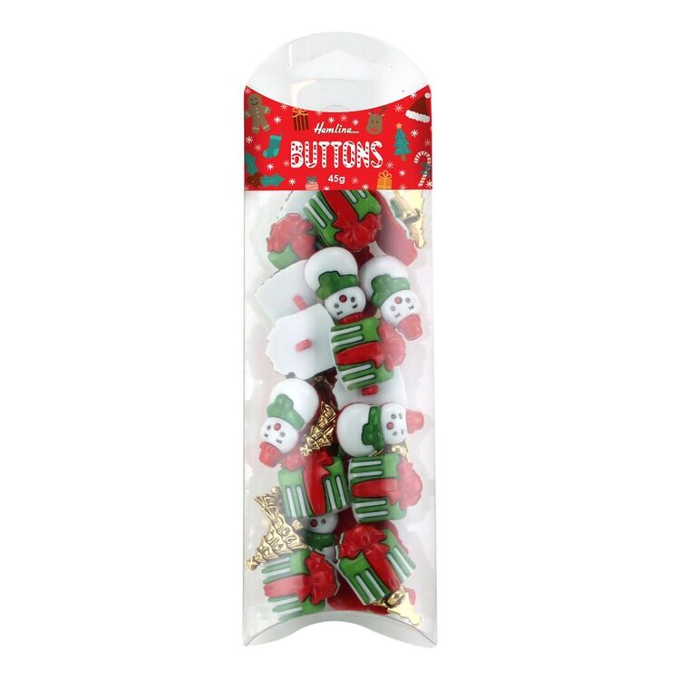 Hemline Assorted Christmas Novelty Buttons 45 g Pack