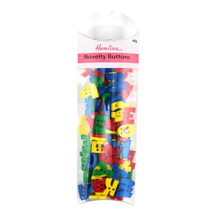 Hemline Alphabet Novelty Buttons 45 g Pack Multicoloured | Spotlight ...