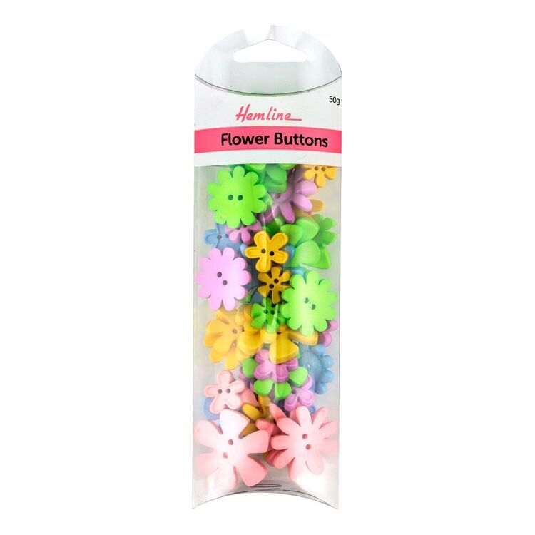 Hemline Flower Novelty Buttons 45 g Pack