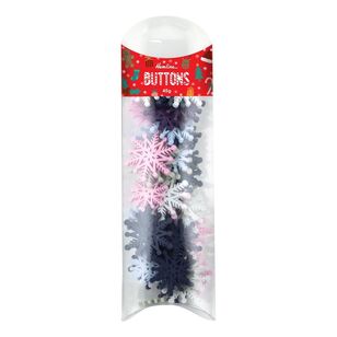 Hemline Christmas Snowflake Novelty Buttons 45 g Pack Multicoloured 45 g