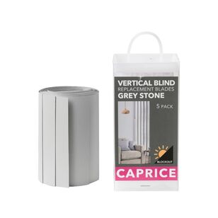Caprice Vertical Blind Blade 5 Pack Grey Stone 127 mm