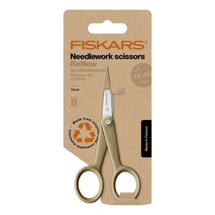 Fiskars ReNew Recycled 13 cm Needlework Scissors Green & Silver 13 cm