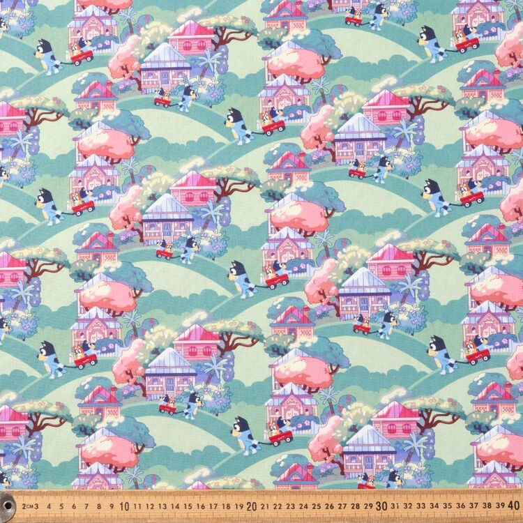 BBC Bluey Over the Hill Printed 112 cm Cotton Fabric