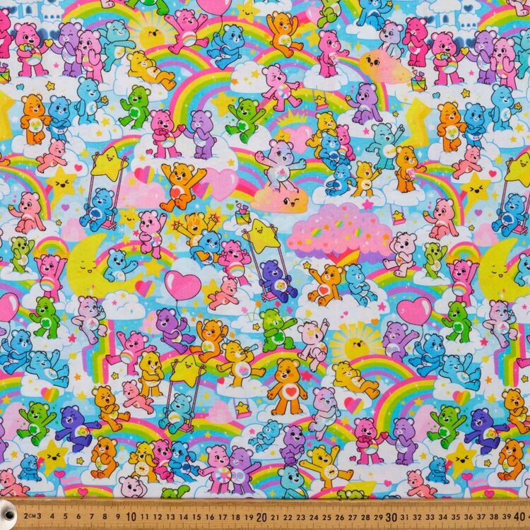 Hasbro Care Bears Rainbow All Over Printed 112 cm Cotton Fabric