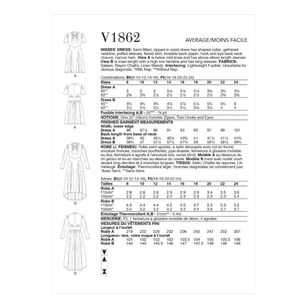 Vogue Sewing Pattern V1862 Misses' Dress
