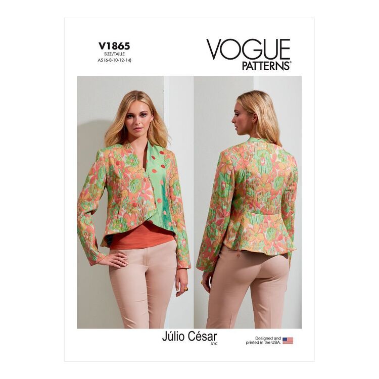 Vogue Sewing Pattern V1865 Misses' Jacket