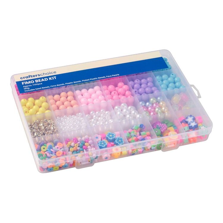 Crafter's Choice Faux Pearl & Plastic Fimo Bead Kit Multicoloured