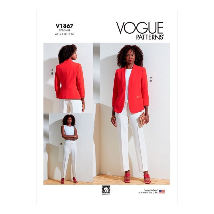 Vogue Sewing Pattern V1867 Misses' Jacket & Pants