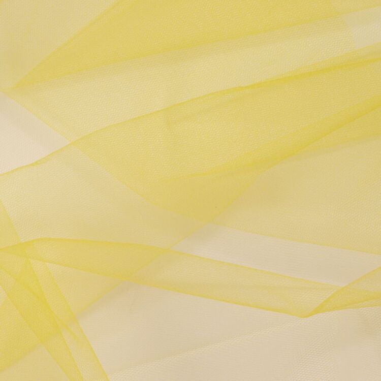 Plain 180 cm Zan Bridal Tulle Fabric Lemon Yellow
