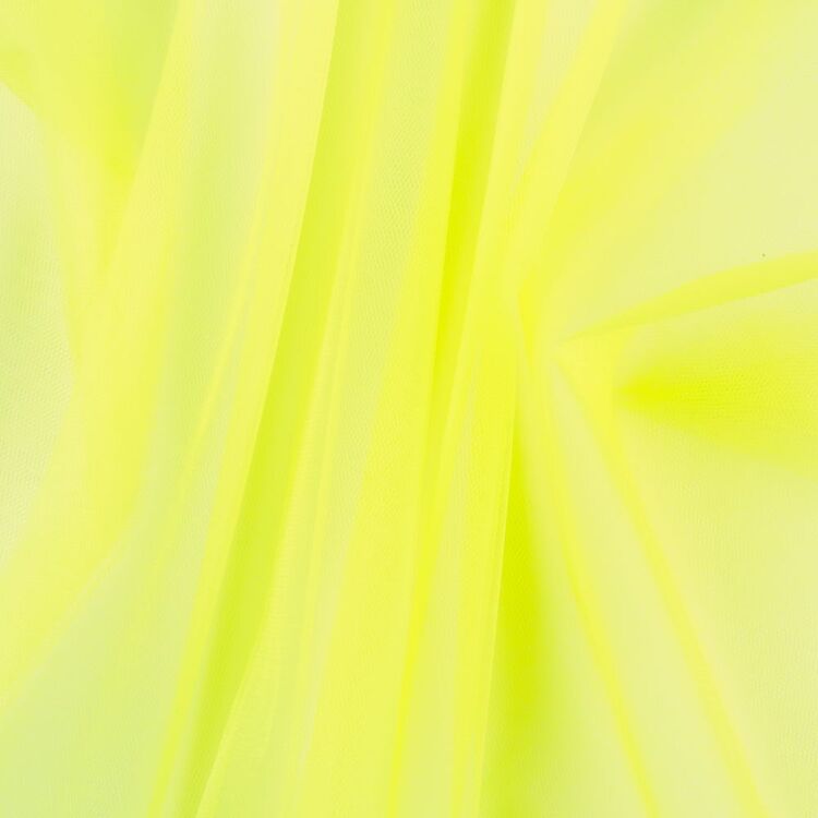 Plain 180 cm Zan Bridal Tulle Fabric Neon Yellow