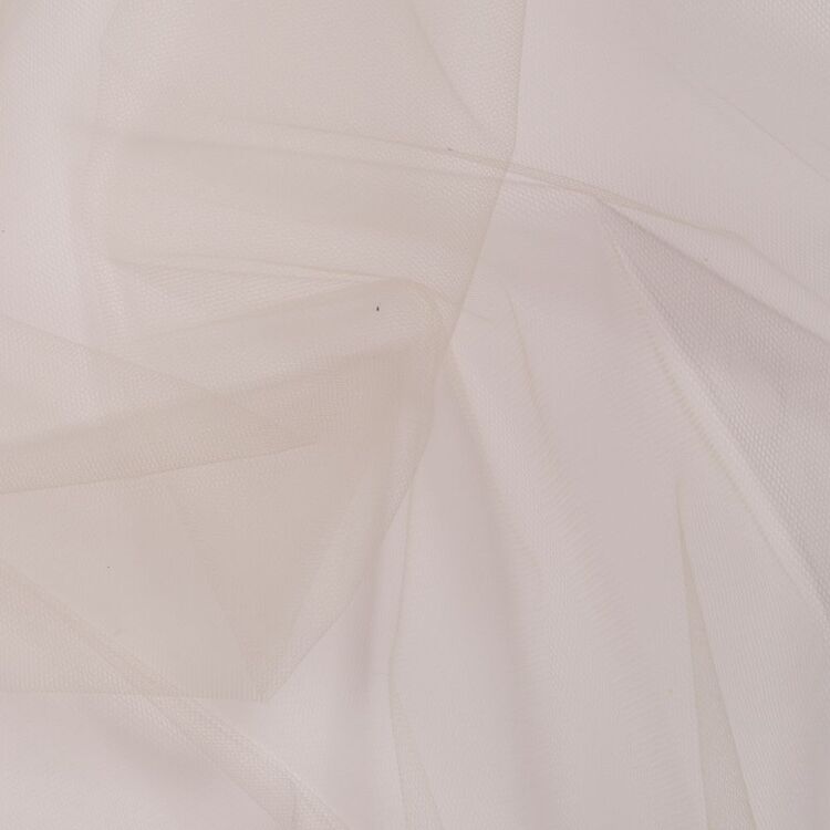 Plain 180 cm Zan Bridal Tulle Fabric Oyster 180 cm