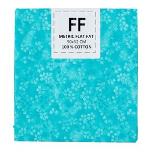 Shadow Flowers Blender Cotton Fabric Flat Fat Aqua 50 x 52 cm