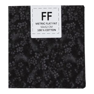 Shadow Flowers Blender Cotton Fabric Flat Fat Black 50 x 52 cm