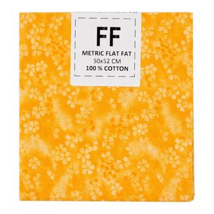 Shadow Flowers Blender Cotton Fabric Flat Fat Mustard 50 x 52 cm
