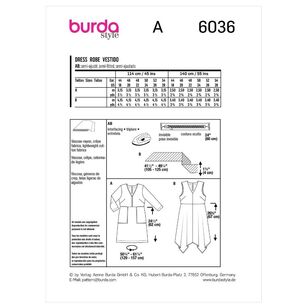 Burda Style Sewing Pattern B6036 Misses' Dress