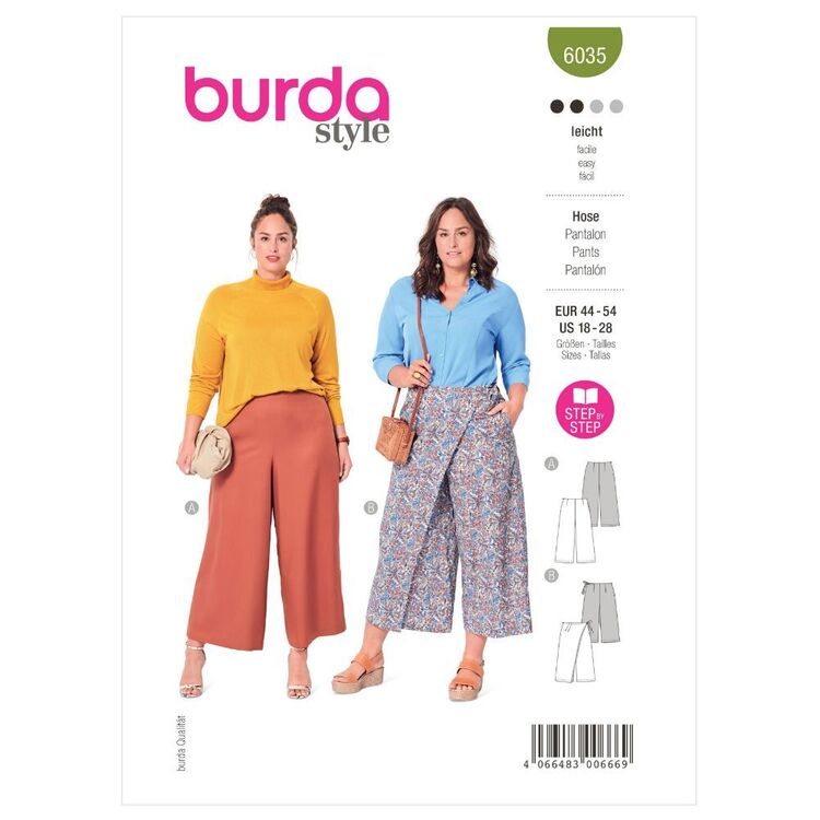 Burda Style Sewing Pattern B6035 Misses' Trousers & Culottes