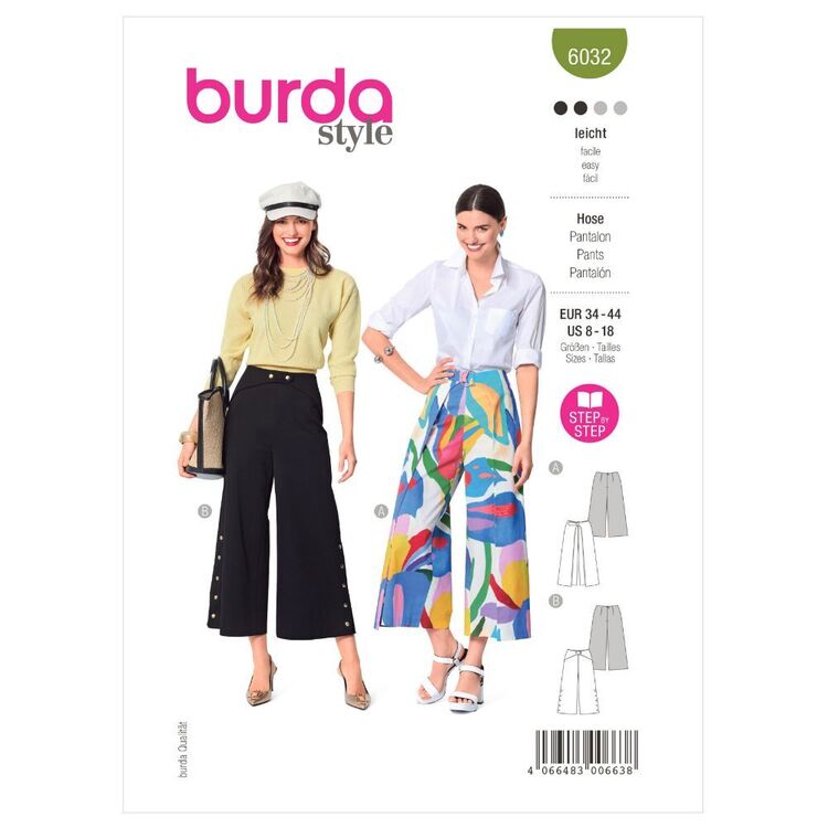 Burda Style Sewing Pattern B6032 Misses' Culottes
