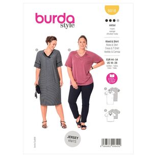 Burda Style Sewing Pattern B6018 Dress & Top 18 - 28 (44 - 54)