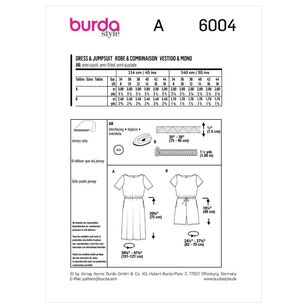 Burda Style Sewing Pattern B6004 Misses' Dress & Jumpsuit 8-20 (34-44)