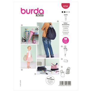 Burda Style Sewing Pattern B9256 School Cone, Pencil Case & Gym Bag One Size